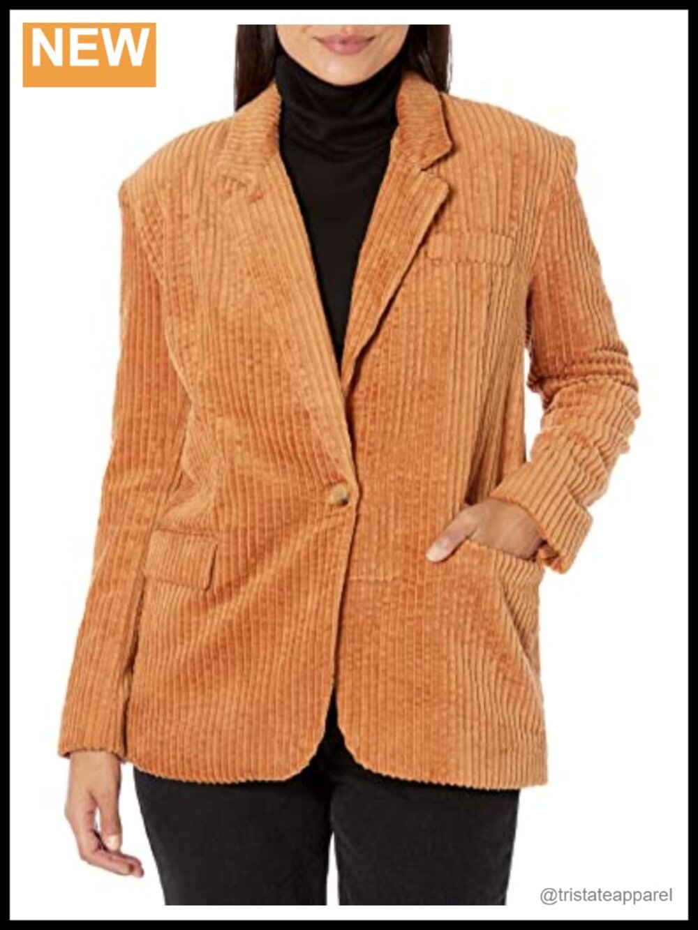 Oversized Faux Leather Blazer with Pockets - Long Sleeve Collared
